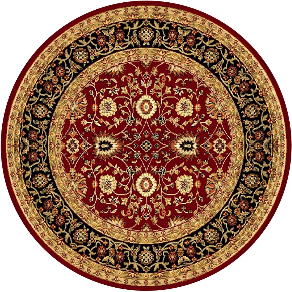 Dynamic Rugs 2803-390 Yazd 5.3 Ft. X 5.3 Ft. Round Rug in Red/Black